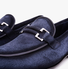 The Brooks Navy Suede Bit Loafer Shoe