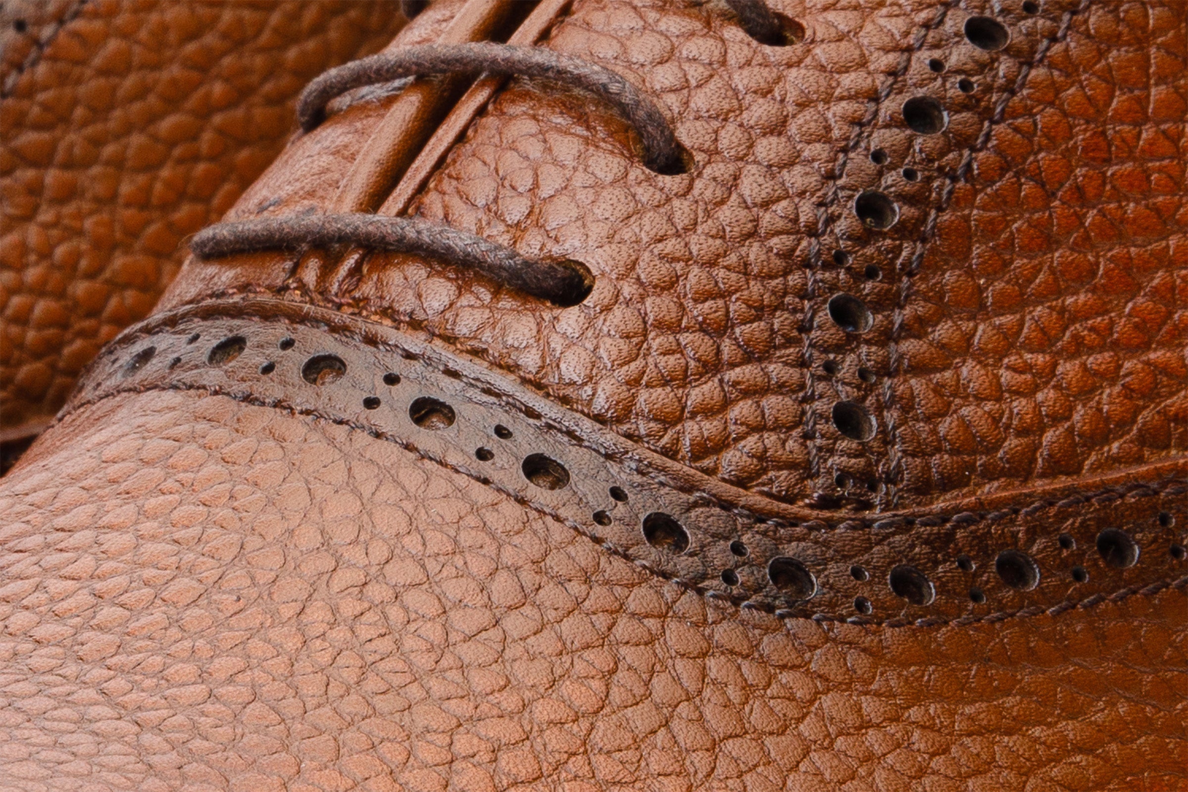 The Draco Handmade Tan Semi Brogue Oxford Shoe
