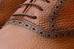 The Draco Handmade Tan Semi Brogue Oxford Shoe