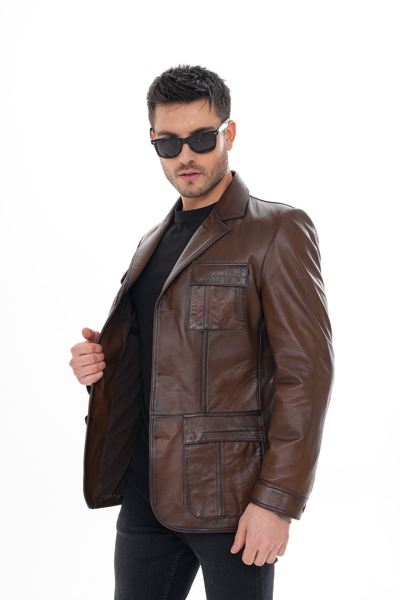 The Ravenna Brown Leather Jacket
