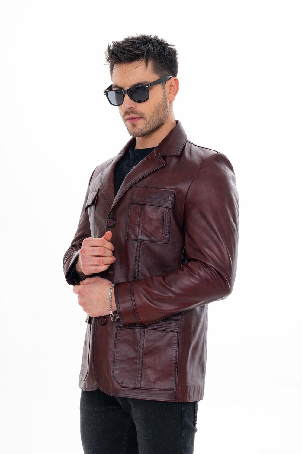 The Ravenna Burgundy Leather Jacket