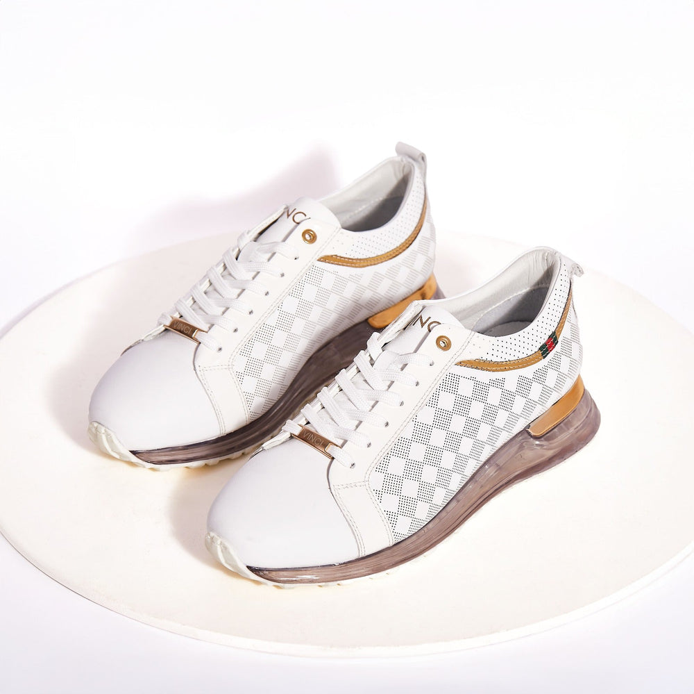 The Cenova White Gold Leather Sneaker