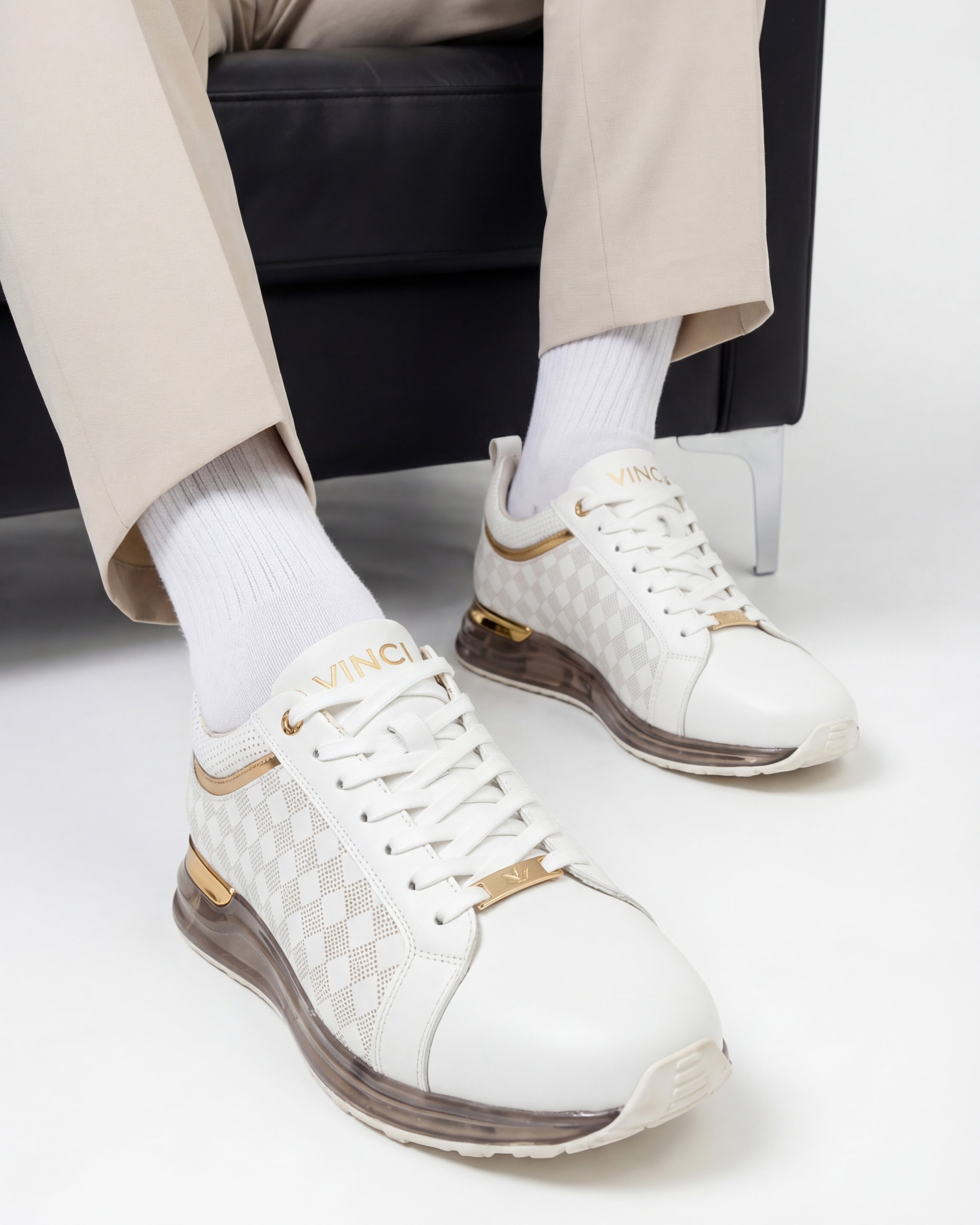 The Cenova White Gold Leather Sneaker