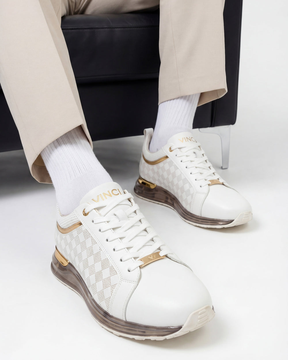 The Cenova White Gold Leather Sneaker