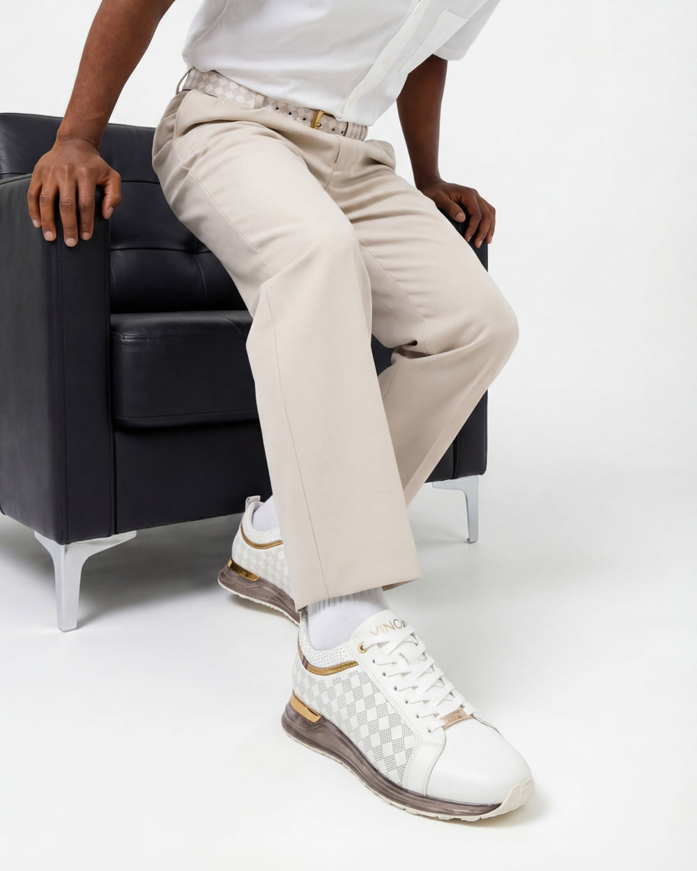 The Cenova White Gold Leather Sneaker