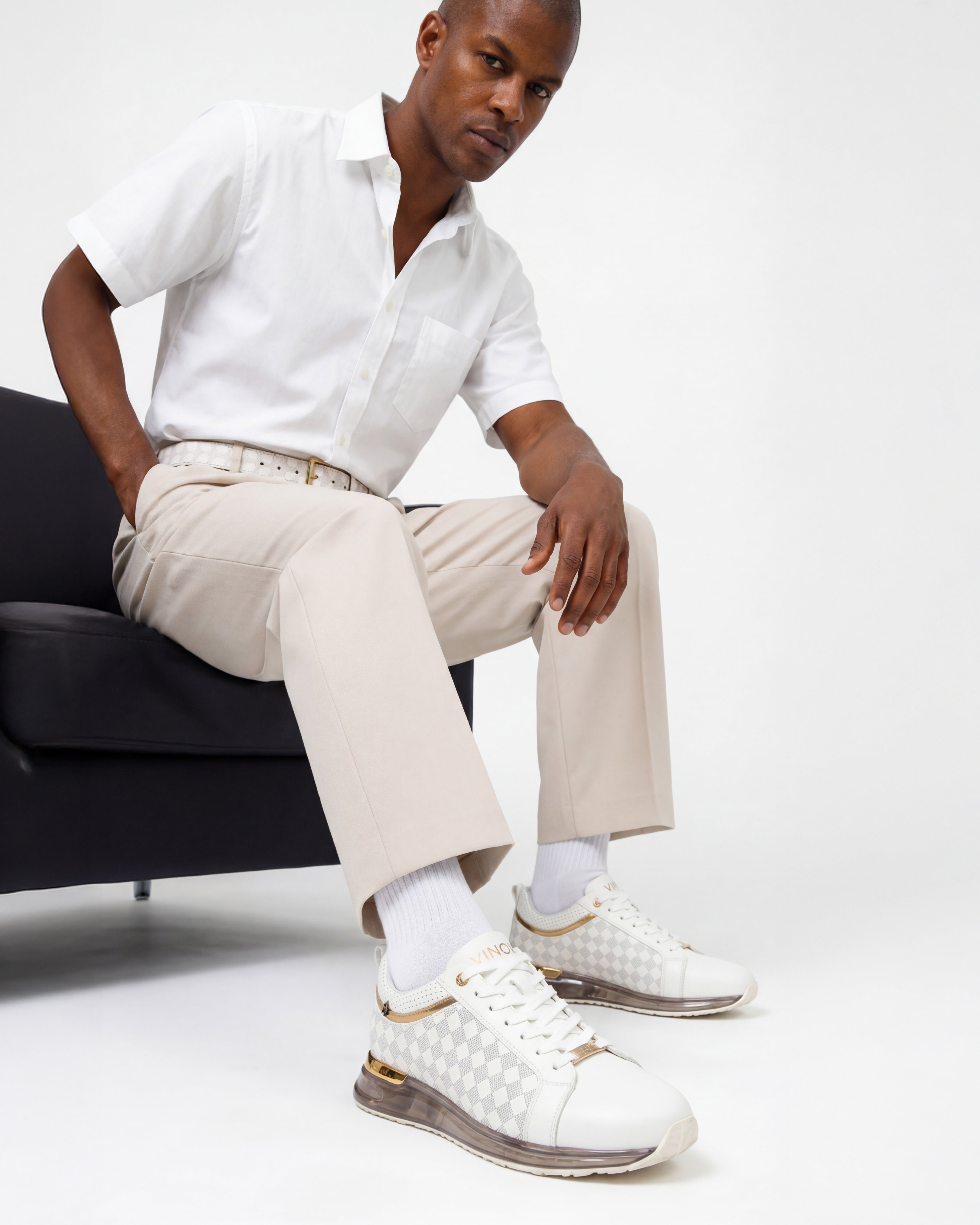 The Cenova White Gold Leather Sneaker