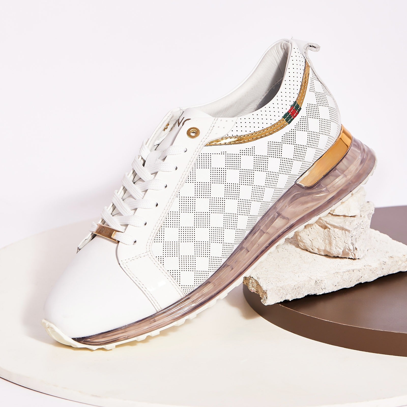 The Cenova White Gold Leather Sneaker