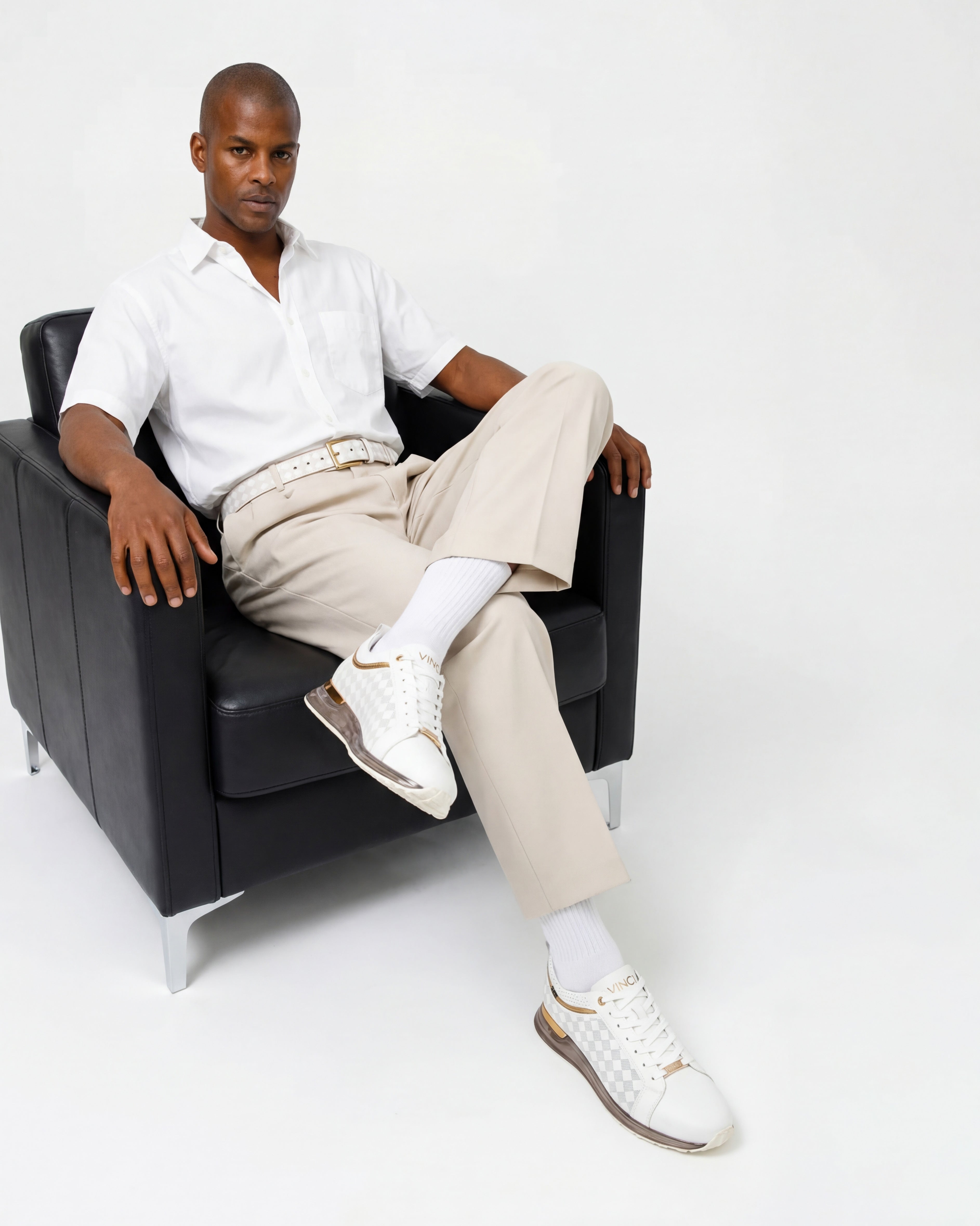 The Cenova White Gold Leather Sneaker