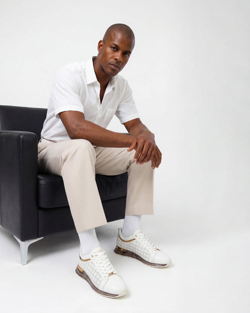 The Cenova White Gold Leather Sneaker