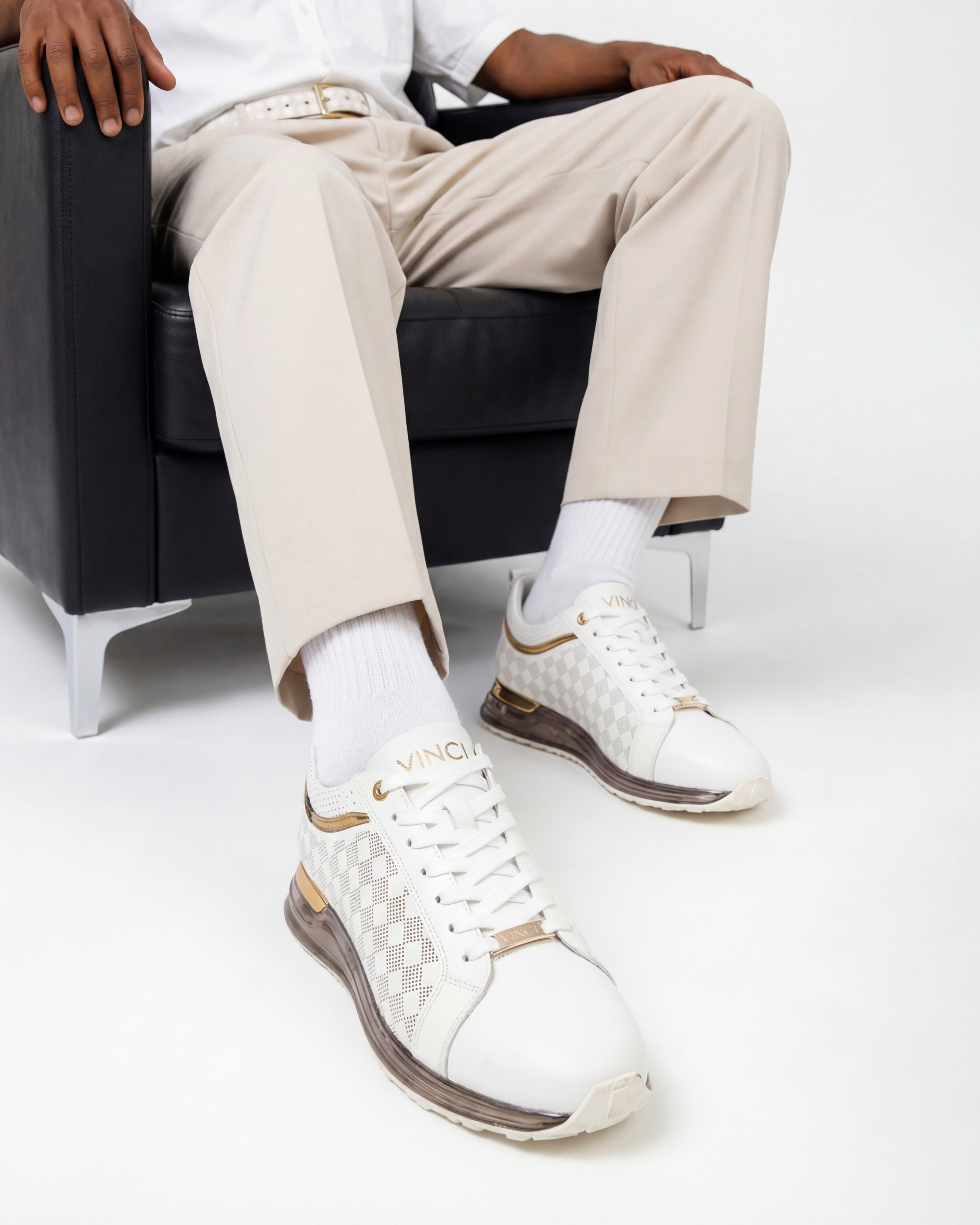 The Cenova White Gold Leather Sneaker