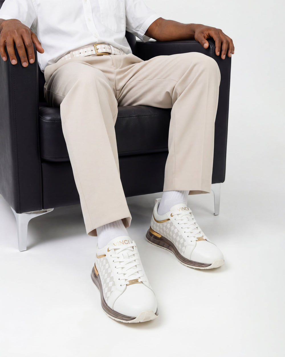The Cenova White Gold Leather Sneaker