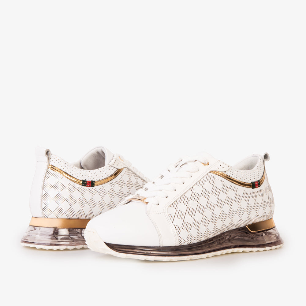 The Cenova White Gold Leather Sneaker