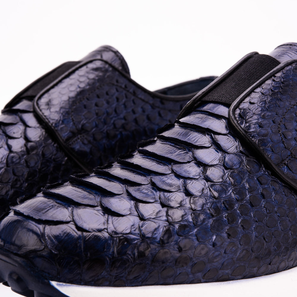 The Obsidian Navy Python Leather Sneaker