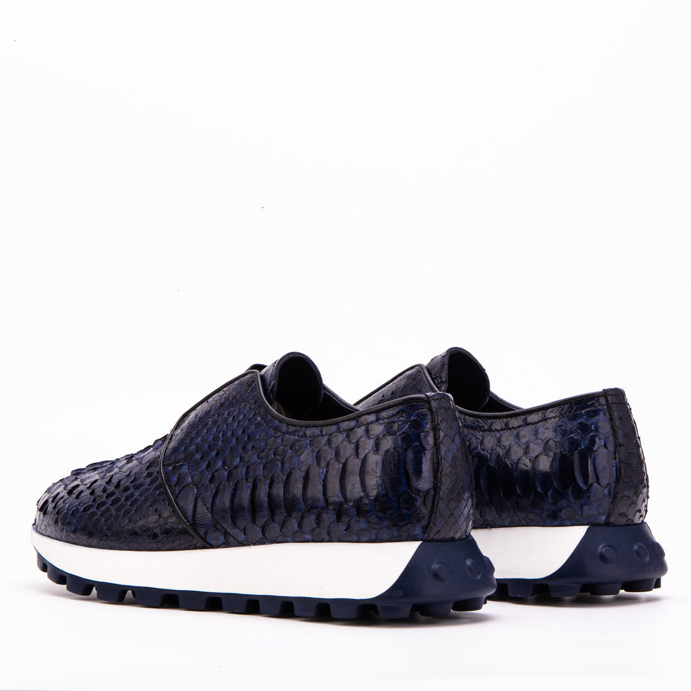 The Obsidian Navy Python Leather Sneaker