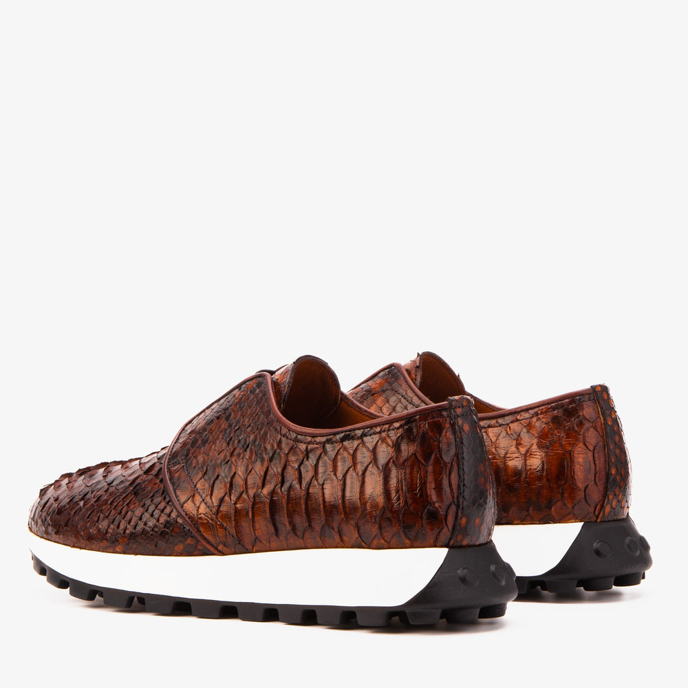 The Obsidian Tan  Python Leather Sneaker