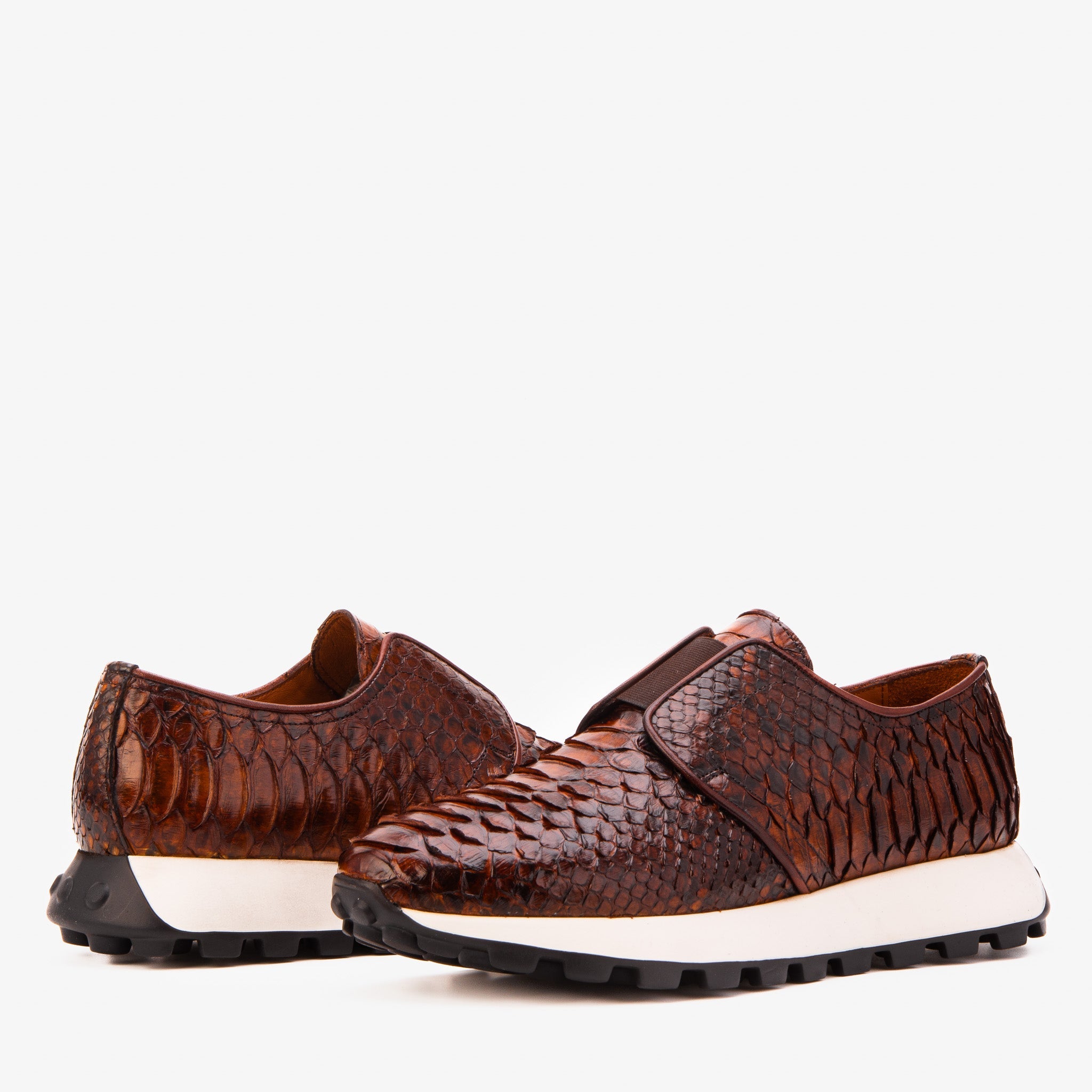 The Obsidian Tan  Python Leather Sneaker