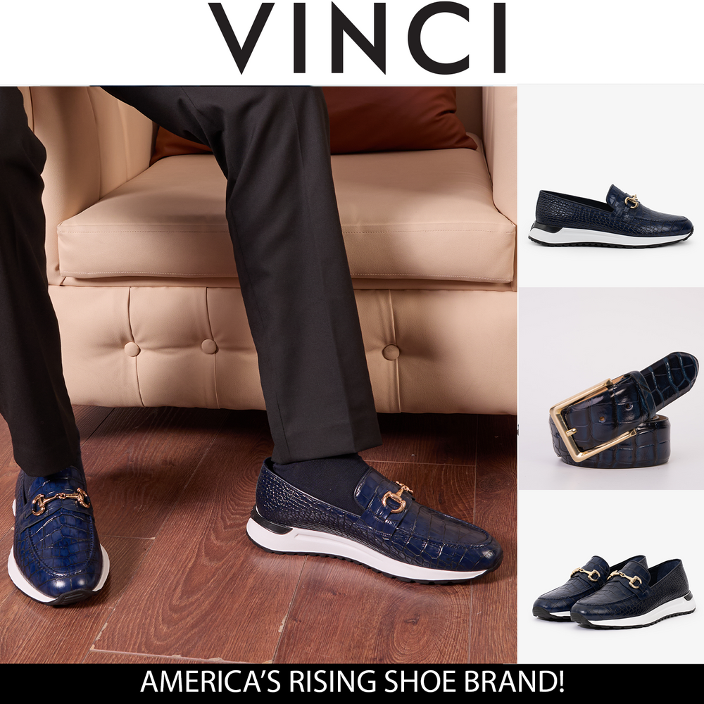 The Padova Navy Blue Leather Sneaker