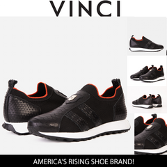 The Aslan Black Knitted Leather Sneaker