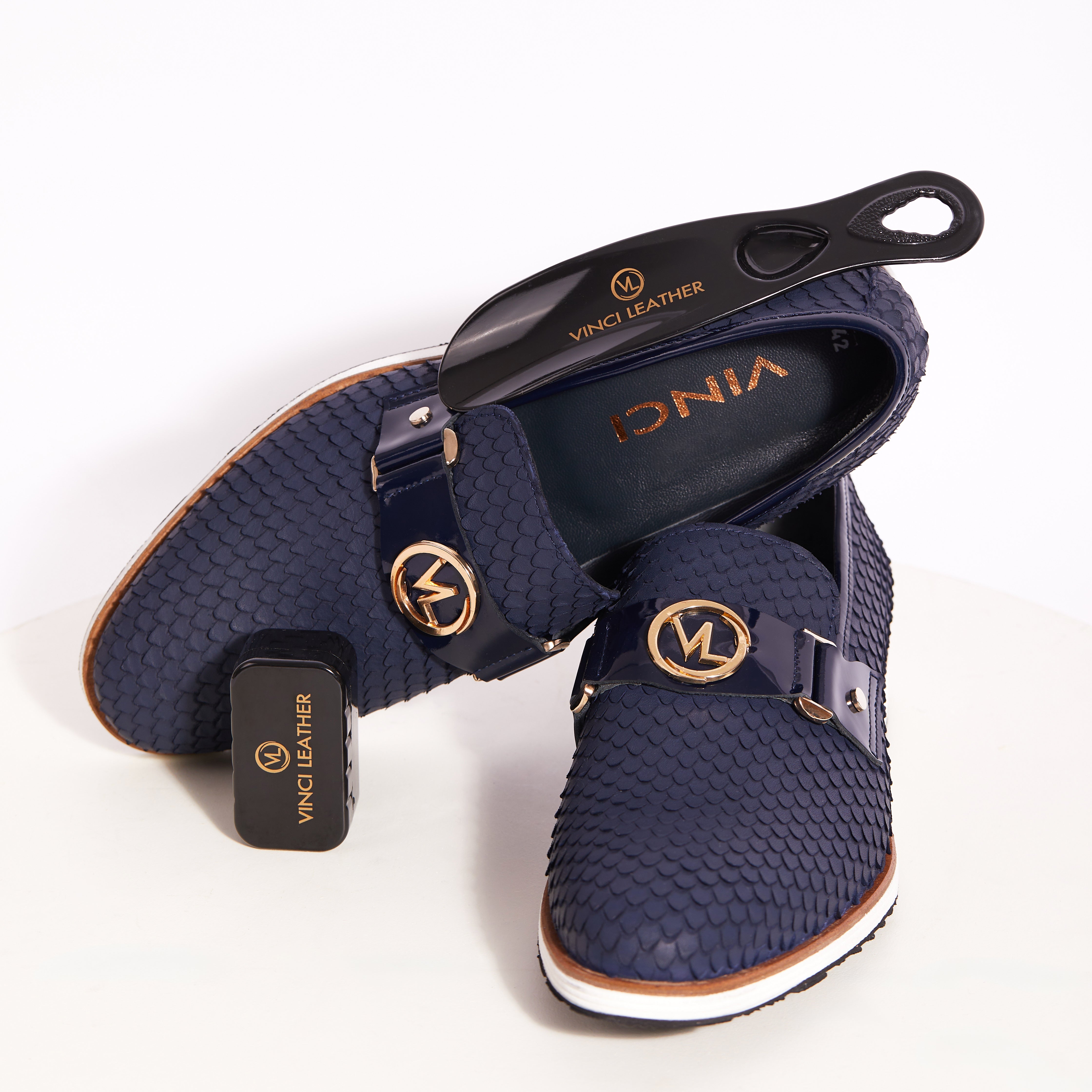 The Legacy Navy Blue Leather Casual Loafer Shoe