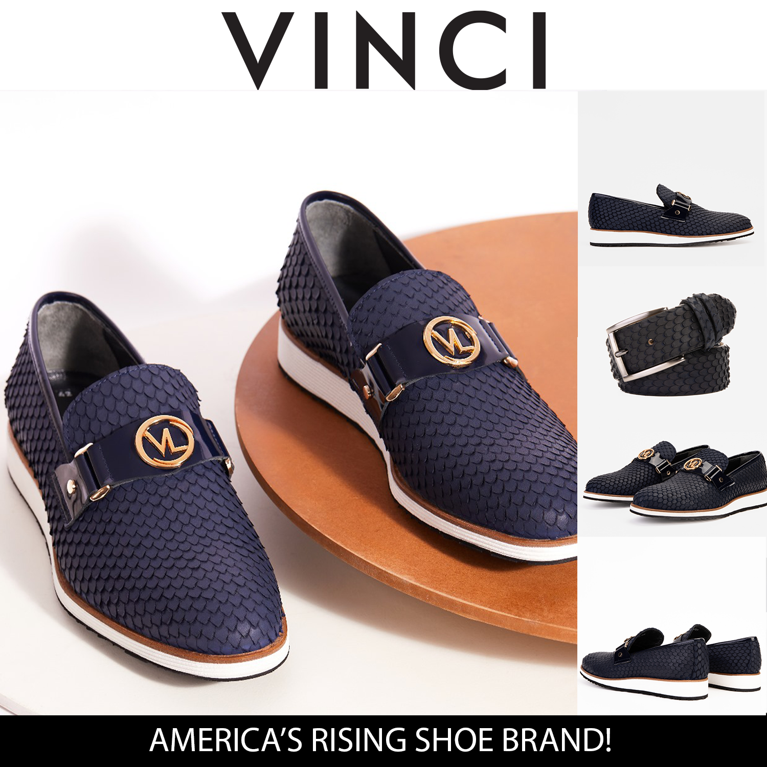 The Legacy Navy Blue Leather Casual Loafer Shoe