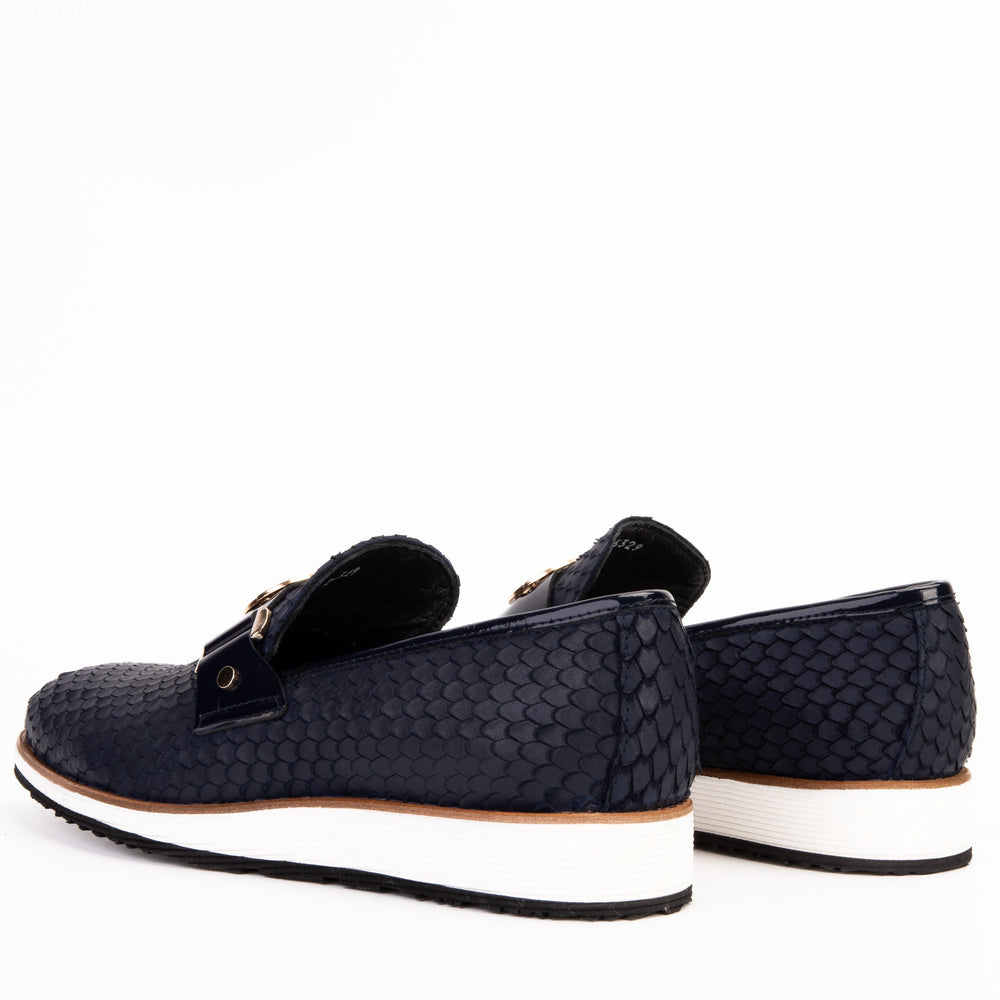 The Legacy Navy Blue Leather Casual Loafer Shoe
