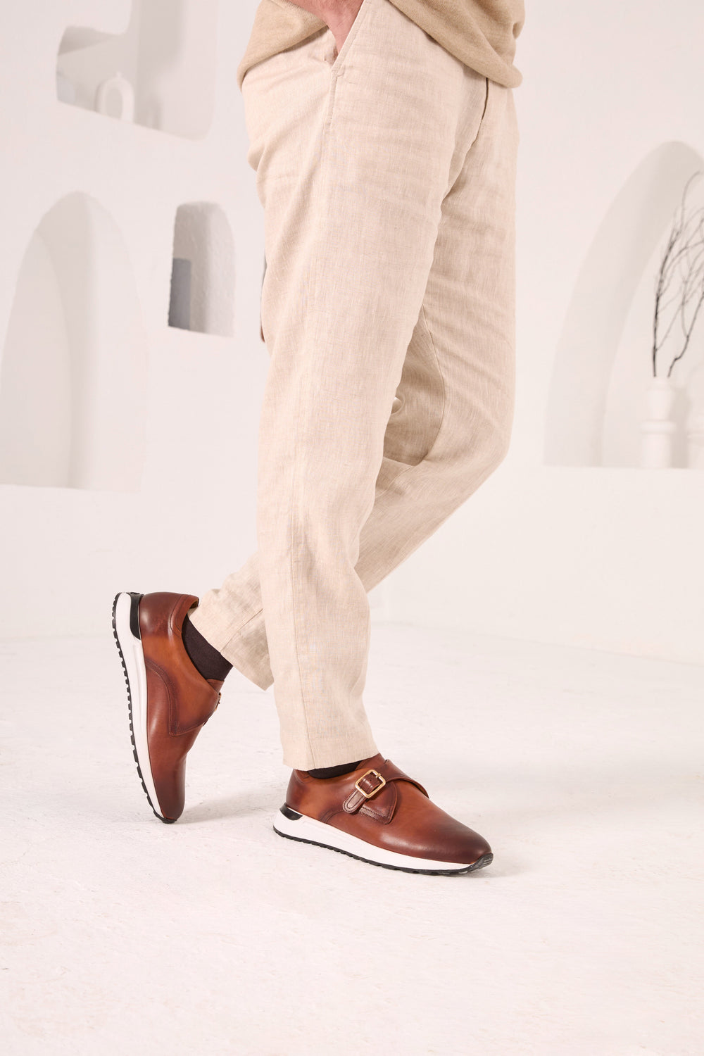 The Torino Tan Leather Sneaker