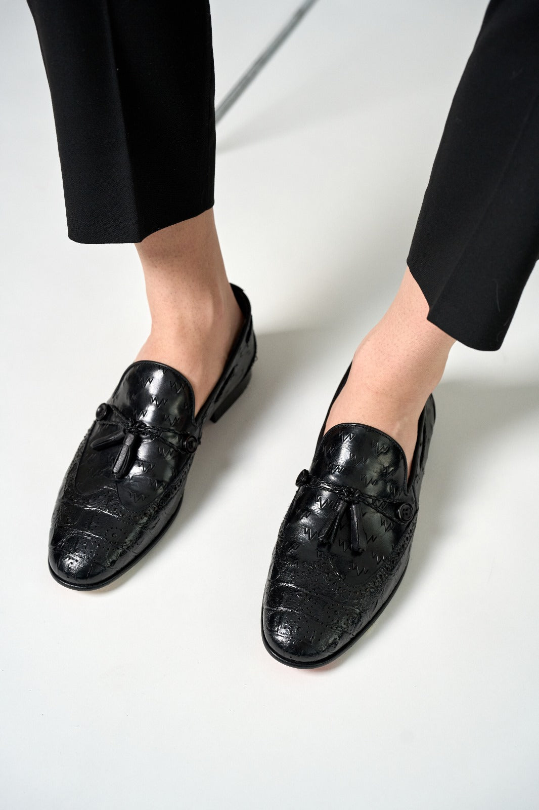 The Istanbul Black Leather Tassel Loafer Shoe