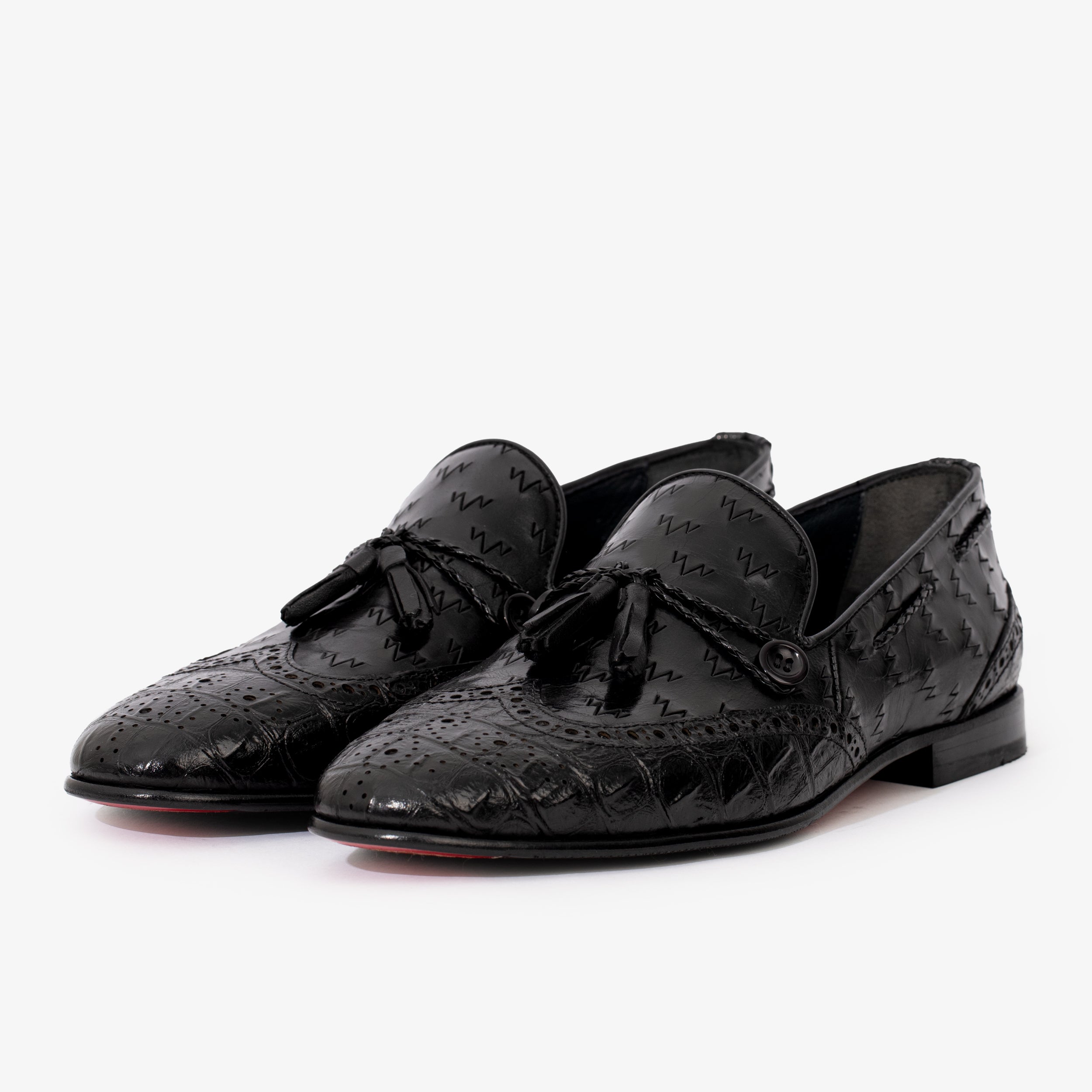 The Istanbul Black Leather Tassel Loafer Shoe