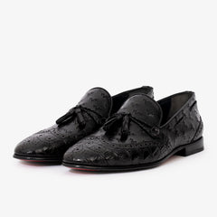 The Istanbul Black Leather Tassel Loafer Shoe