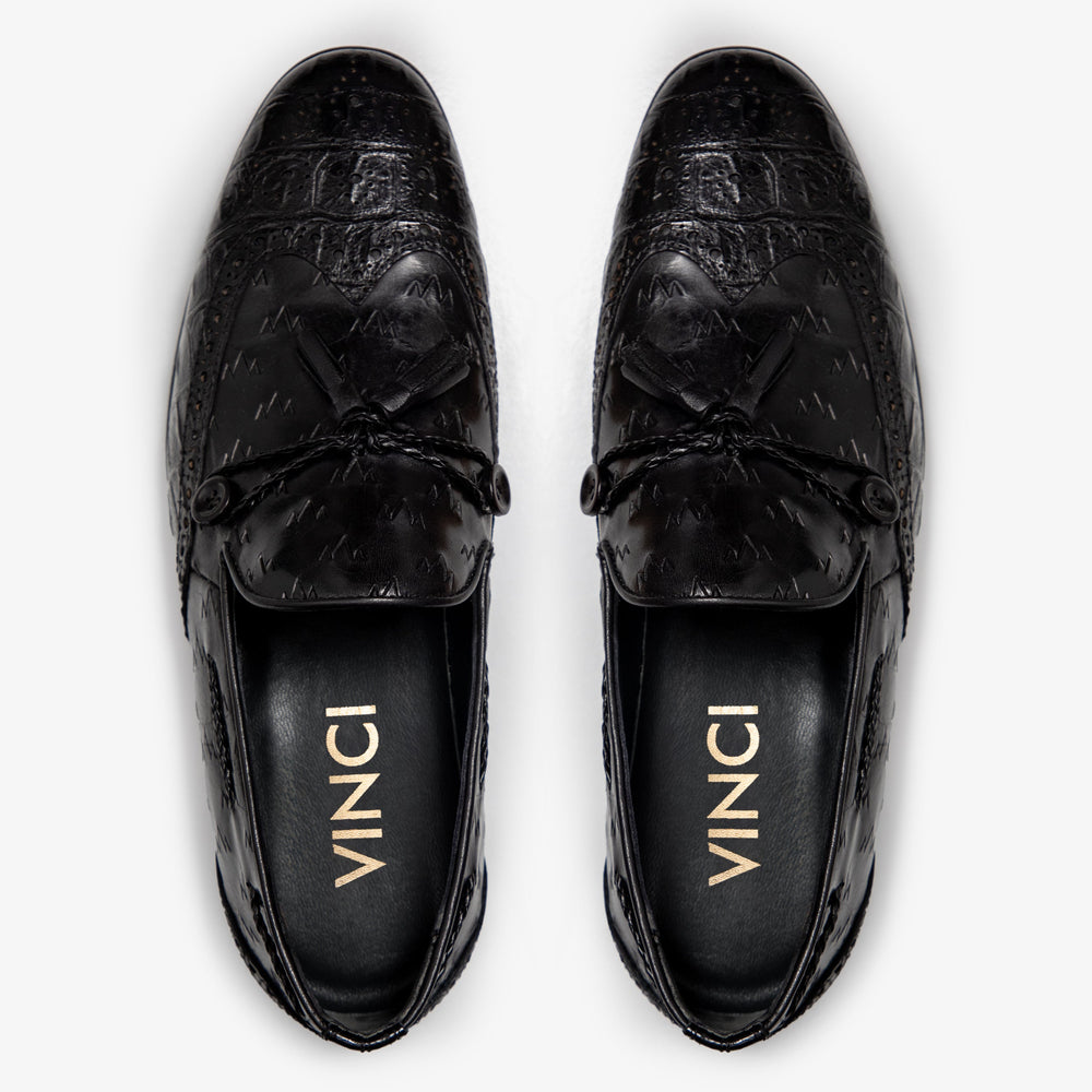 The Istanbul Black Leather Tassel Loafer Shoe