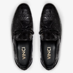 The Istanbul Black Leather Tassel Loafer Shoe