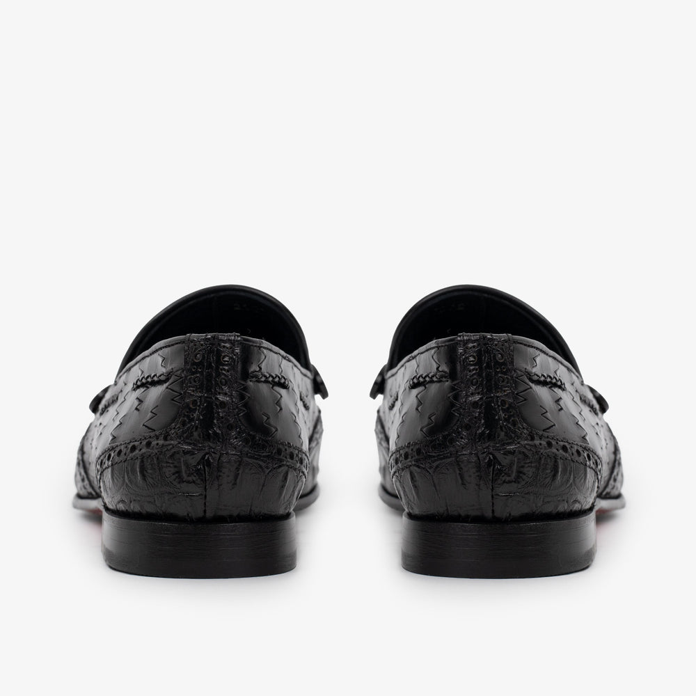 The Istanbul Black Leather Tassel Loafer Shoe