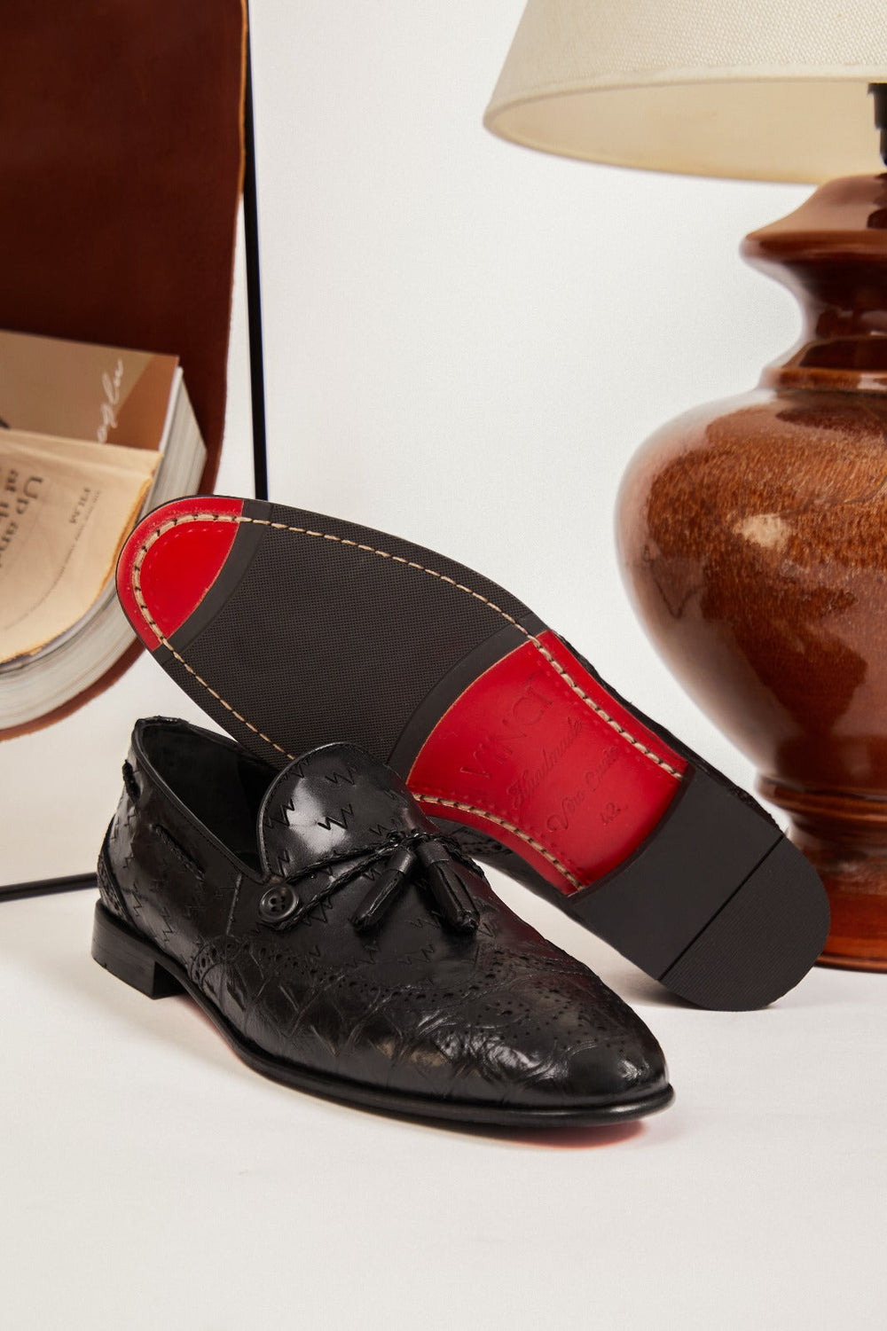 The Istanbul Black Leather Tassel Loafer Shoe