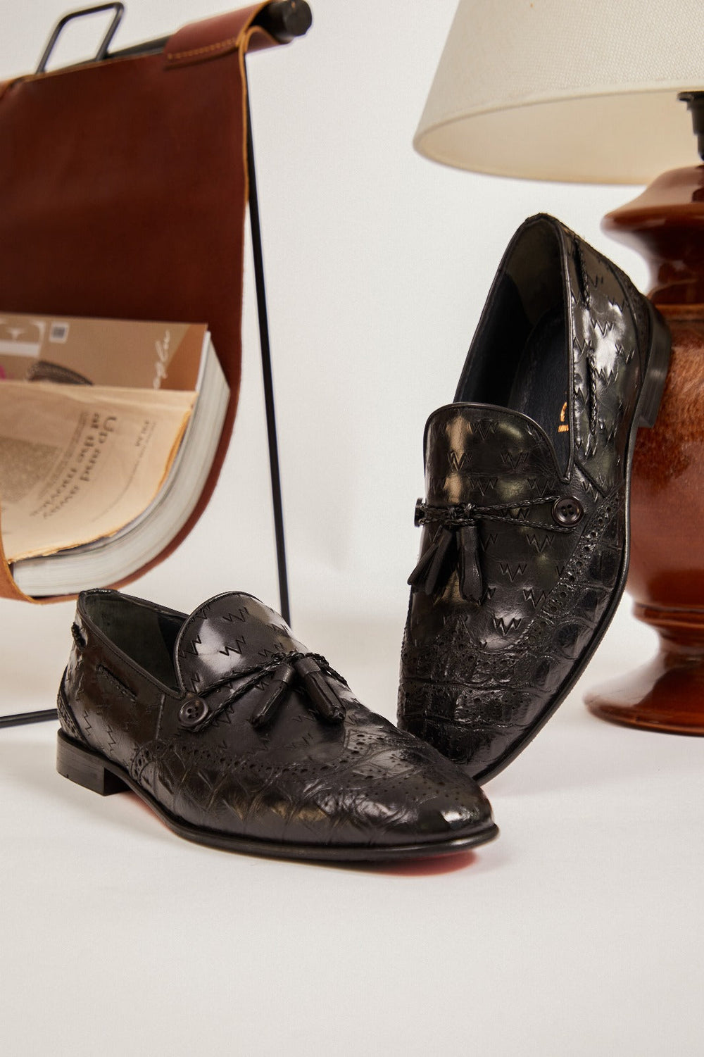The Istanbul Black Leather Tassel Loafer Shoe