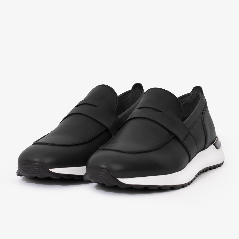 The Lara Black Leather Sneaker