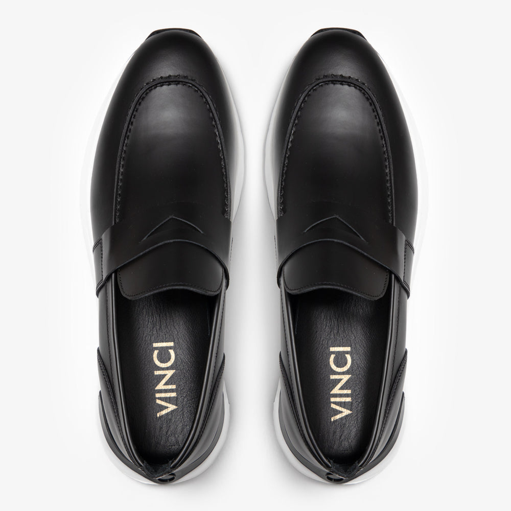 The Lara Black Leather Sneaker