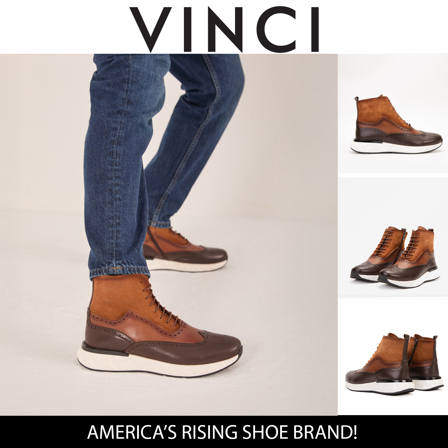 The Regent Brown Leather Wingtip Brogue Casual Boot