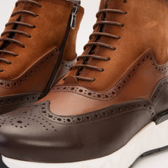 The Regent Brown Leather Wingtip Brogue Casual Boot