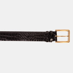 The Strat Black Leather Belt