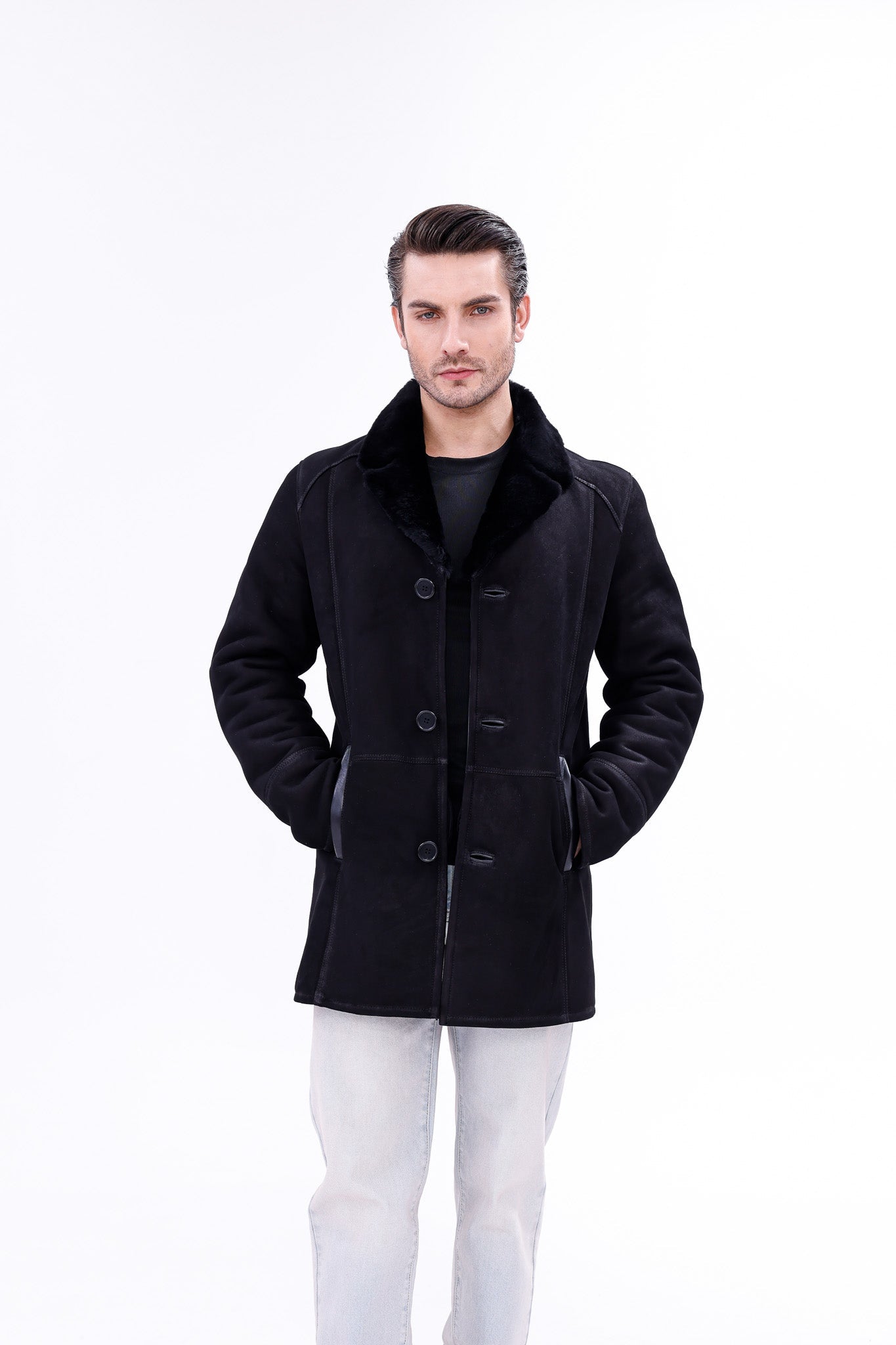 The Lariana Black Shearling Jacket