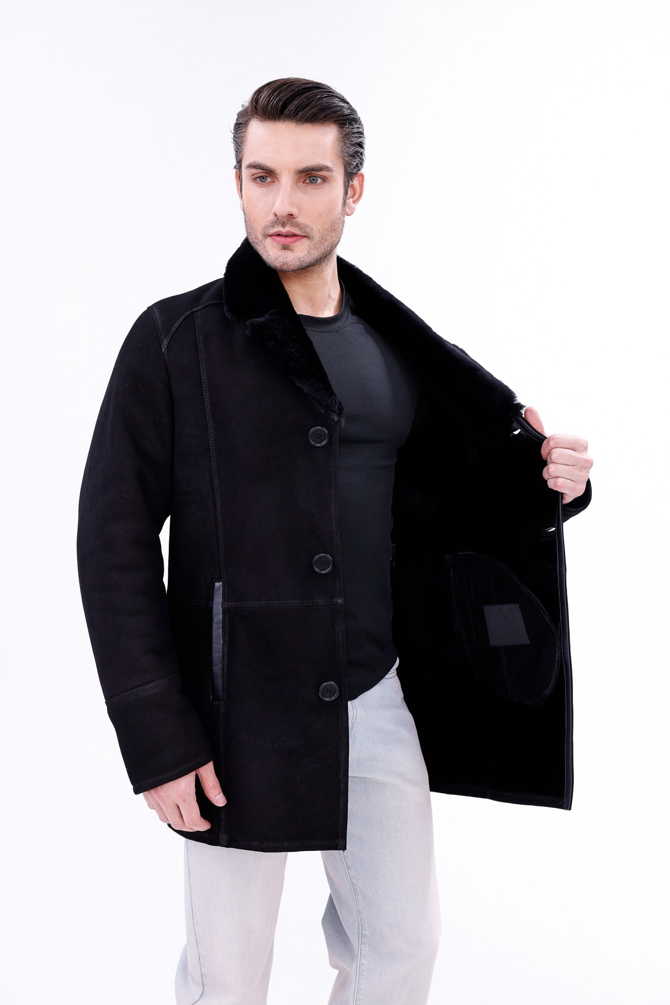 The Lariana Black Shearling Jacket