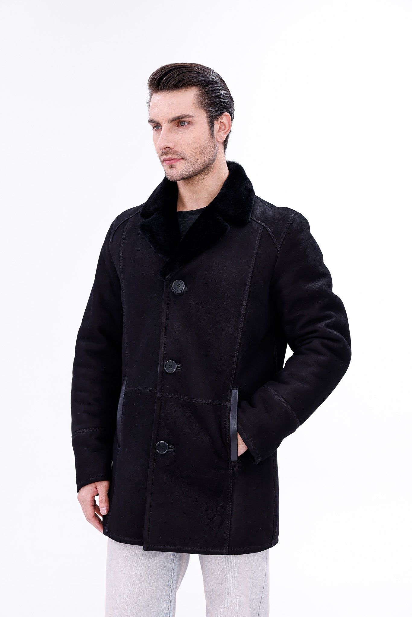 The Lariana Black Shearling Jacket