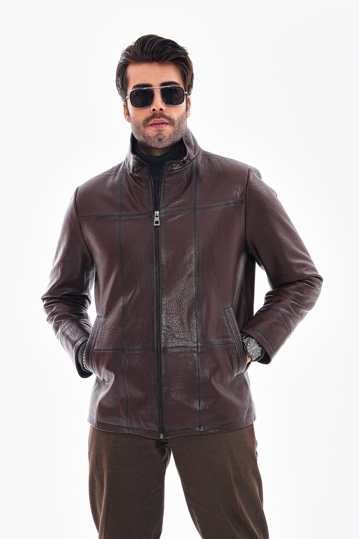 The Nero Coffee Brown Leather Jacket
