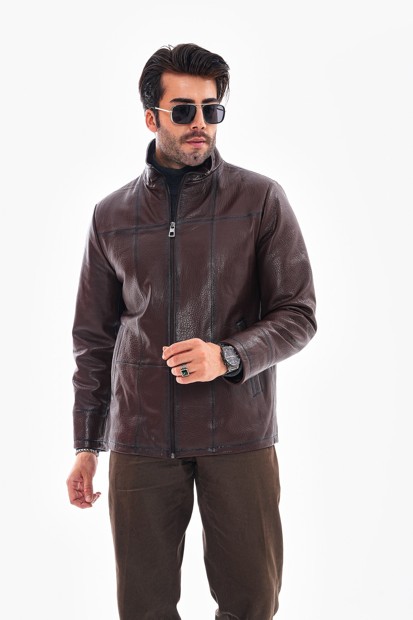 The Nero Coffee Brown Leather Jacket