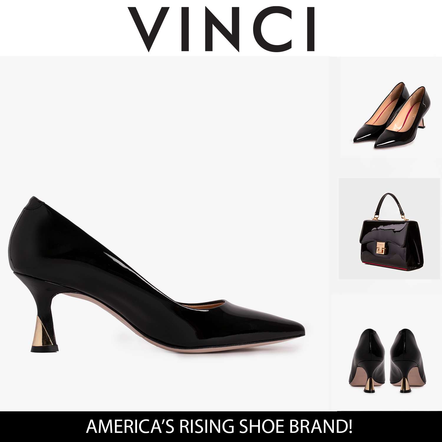 The Brunello Black Patent Leather Pump Shoe