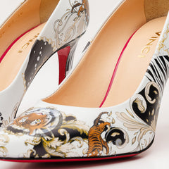 The Perugia White Leather Pump Shoe