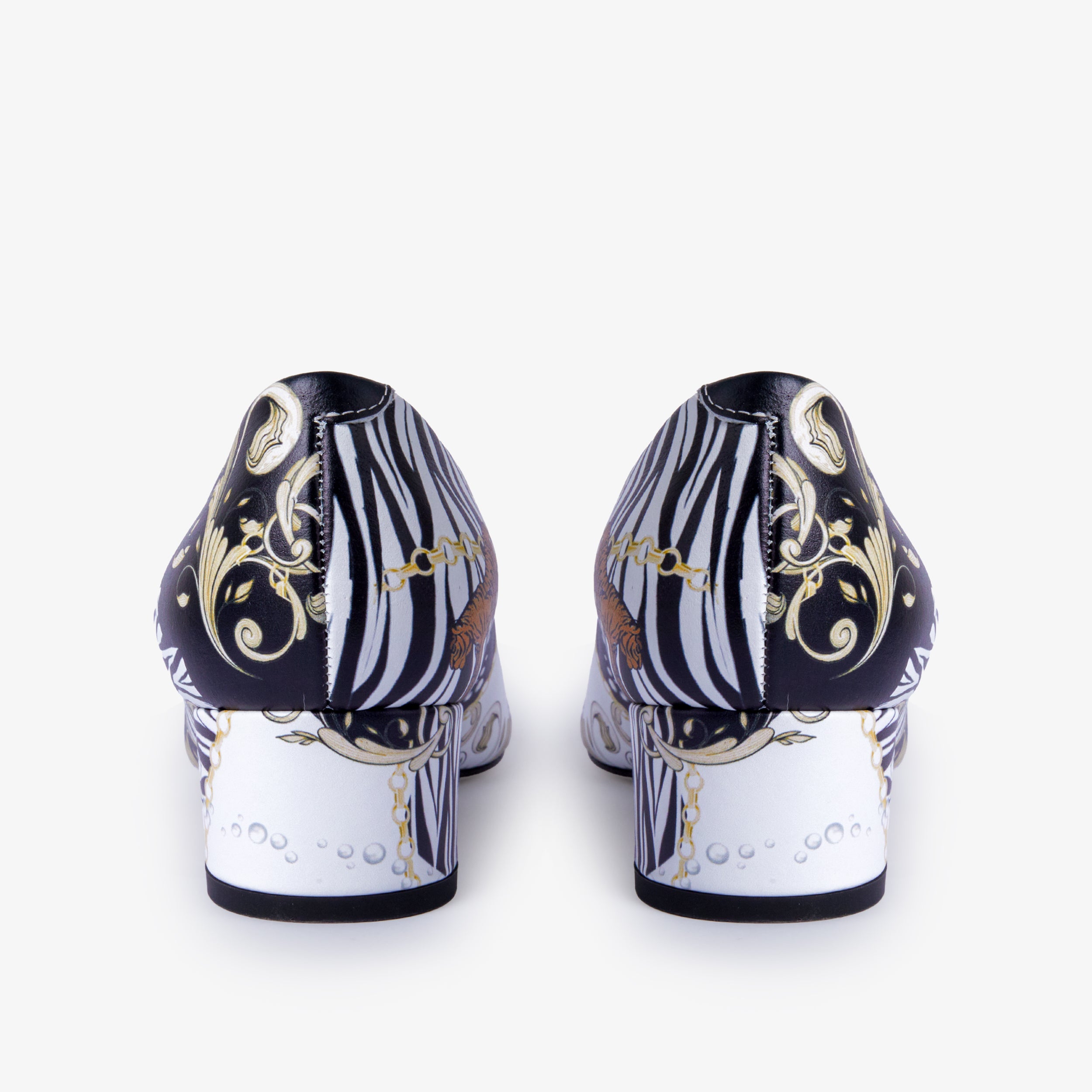 The Perugia White Leather Lower Heel Pump Shoe