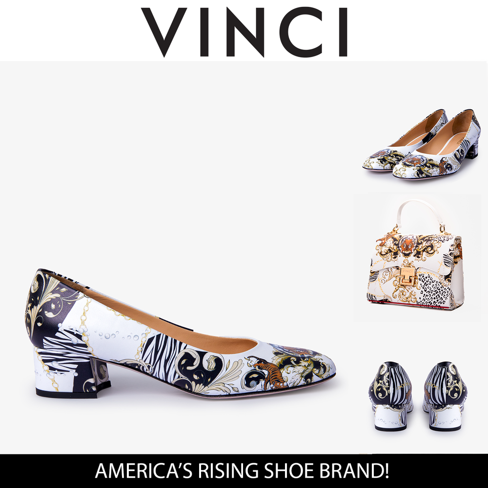 The Perugia White Leather Lower Heel Pump Shoe