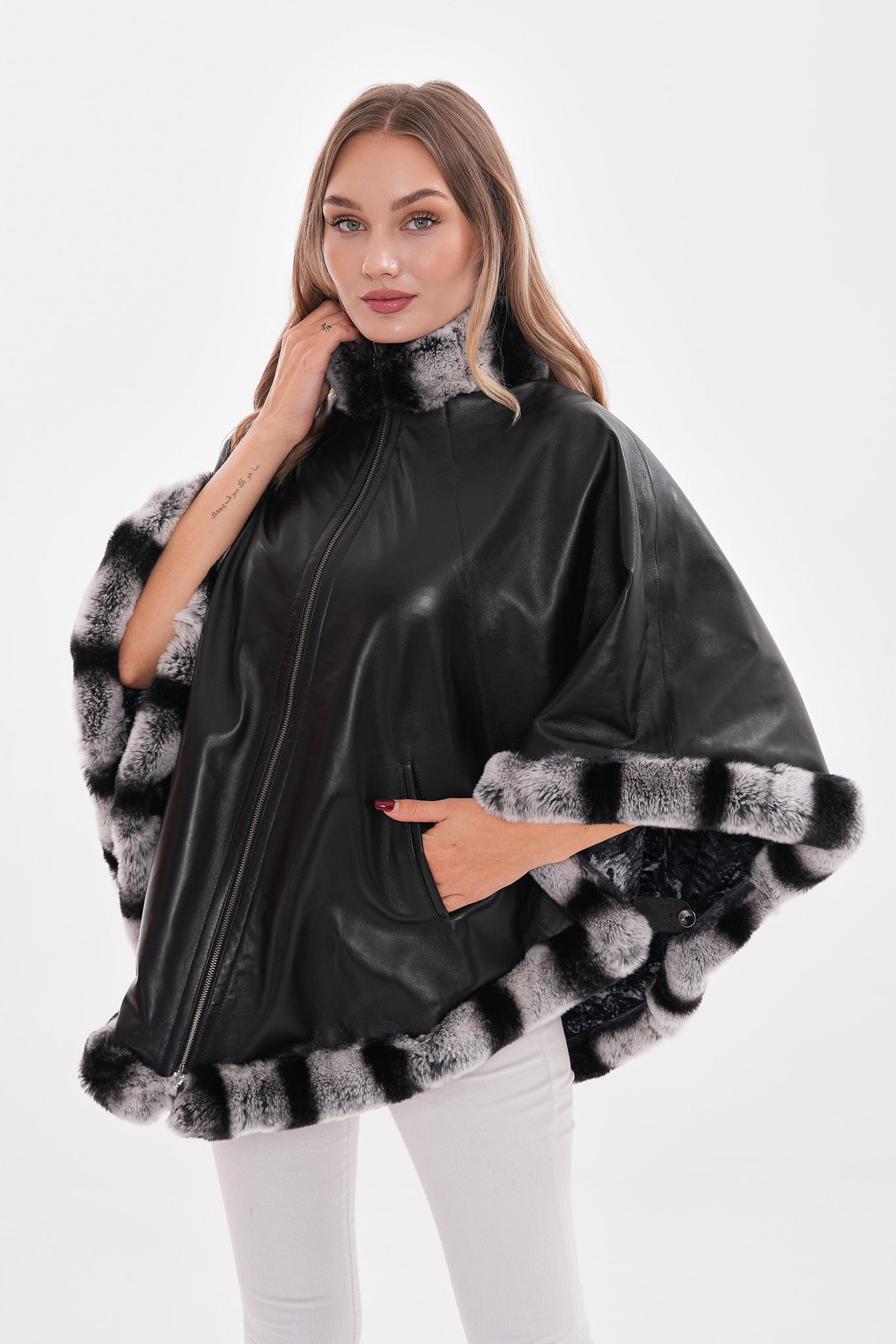 The Glacier Black Reversible Leather Jacket