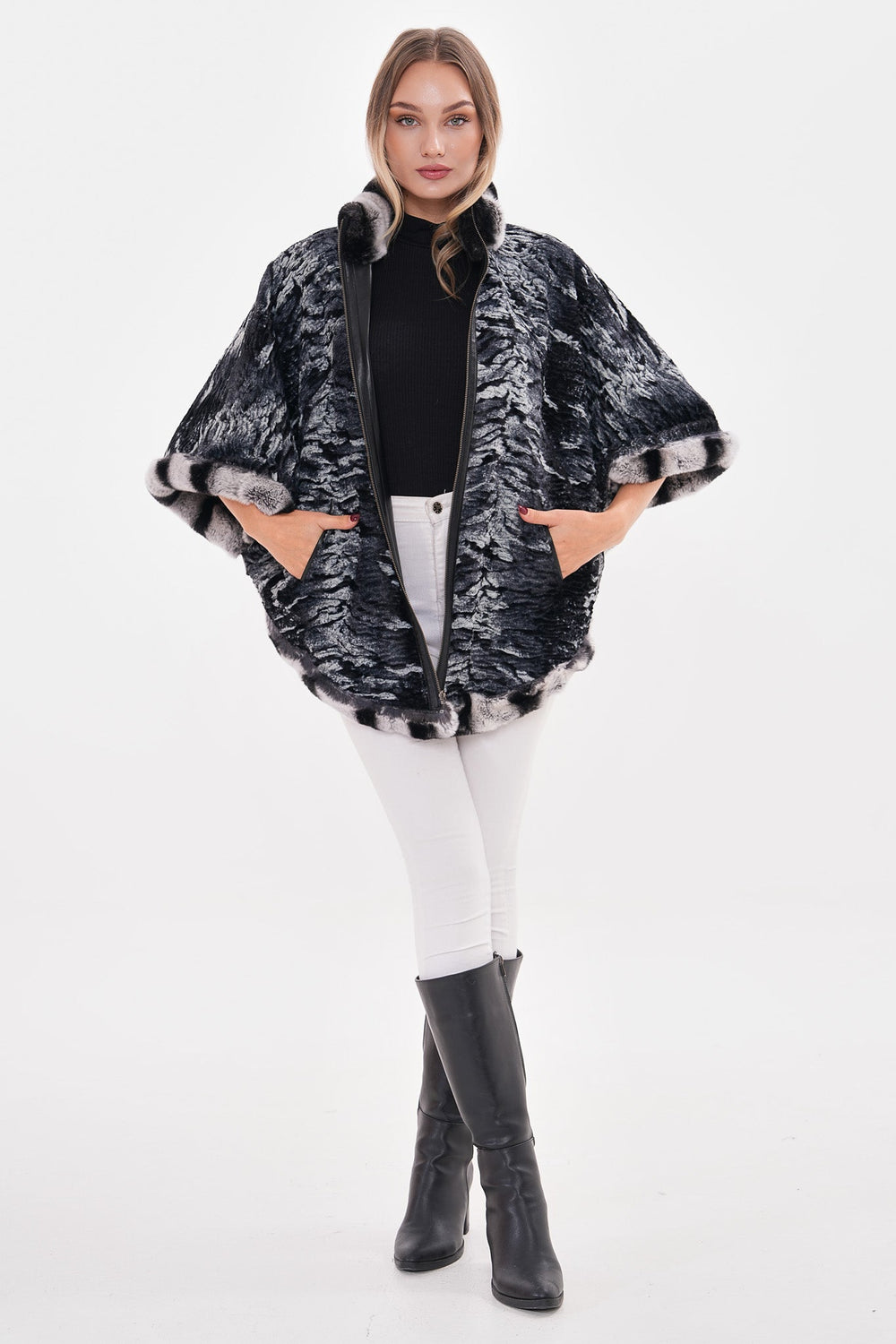 The Glacier Black Reversible Leather Jacket